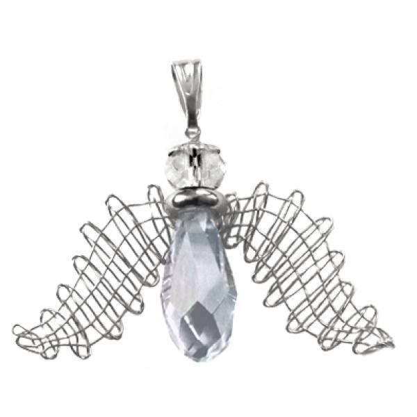 526 Klöppelschmuck Bastelset "Kleiner Engel - Silberkristall"